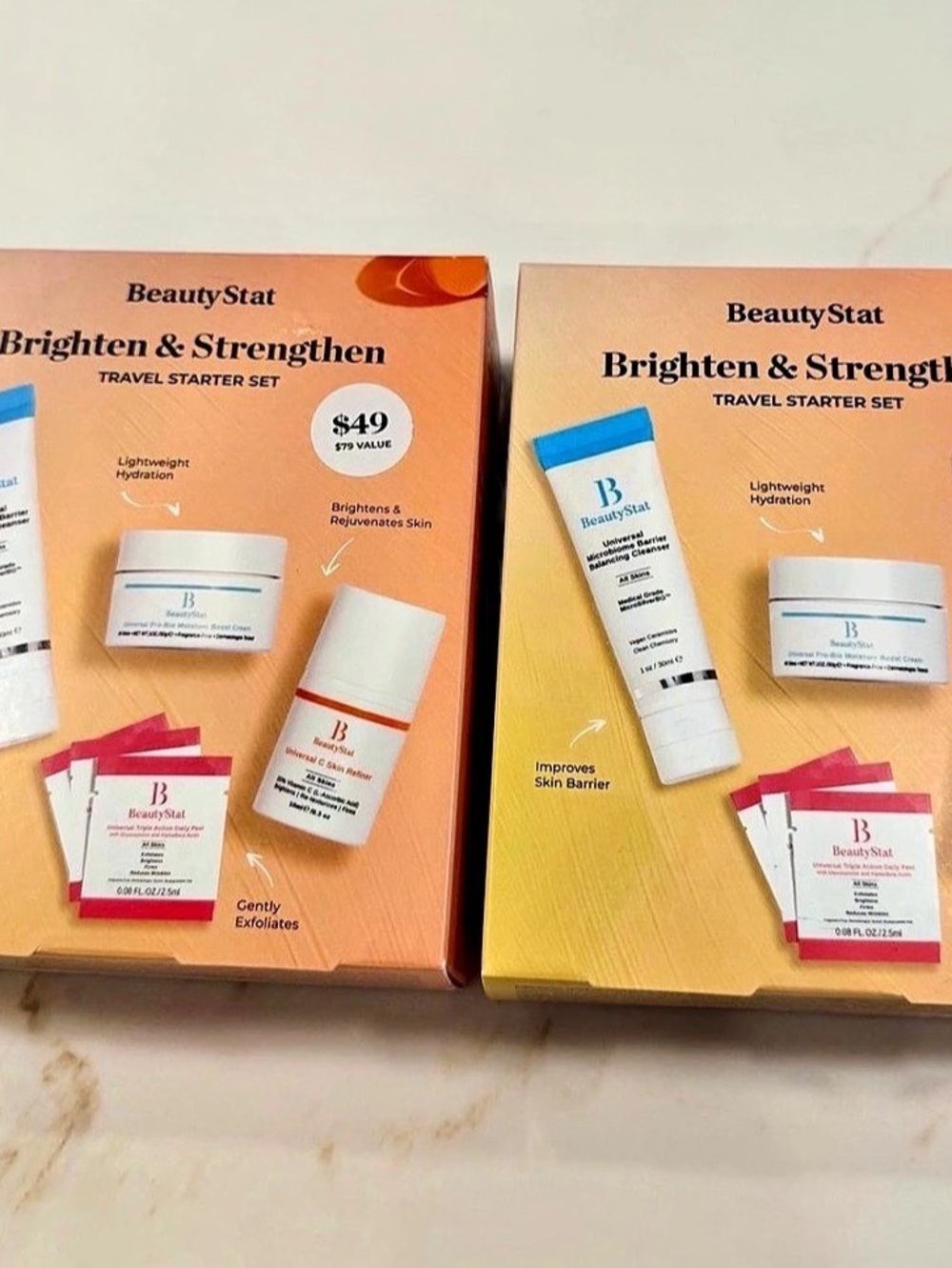 BeautyStat Brighten & Strengthen Traveler Starter Set Vitamin C Skincare Set NWT